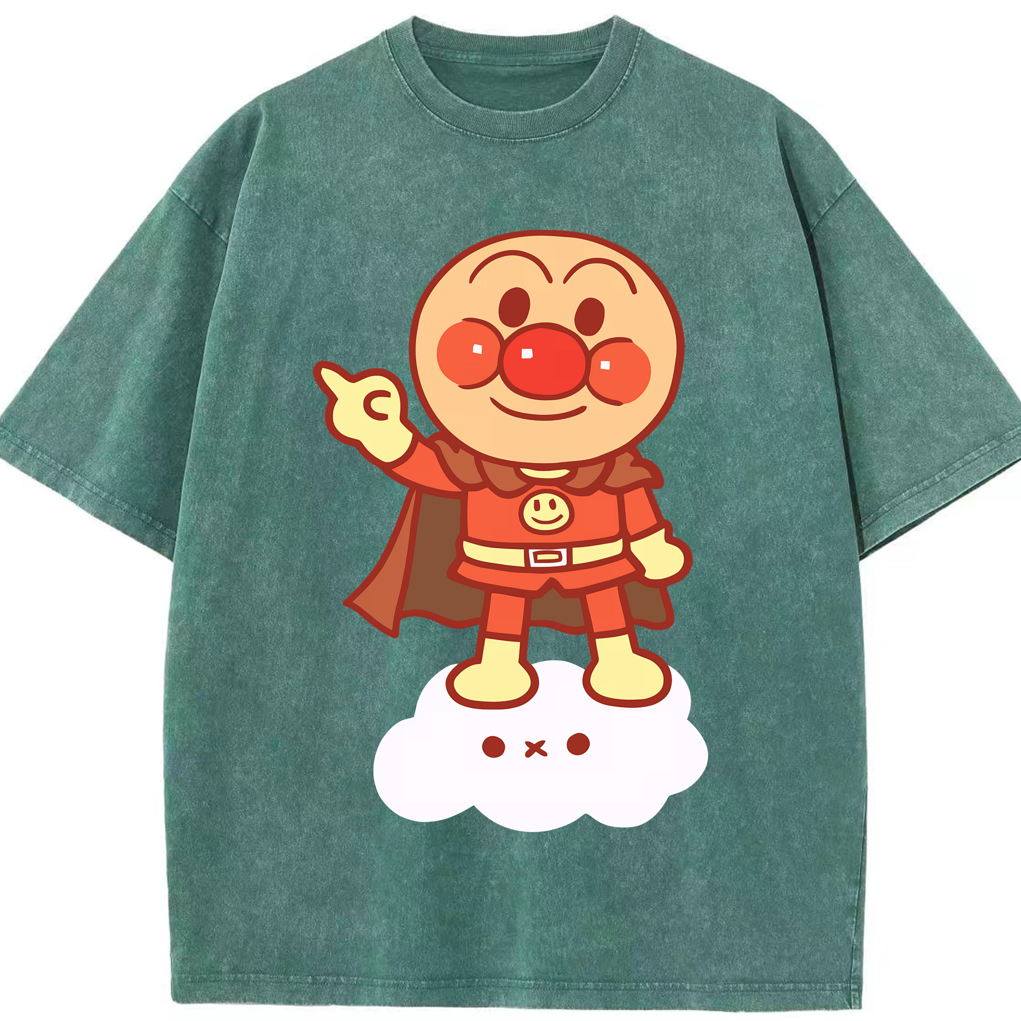 （画像用） アンパンマン Anpanman 綿100% ヴィンテージ風 半袖Tシャツ（フロントプリント）